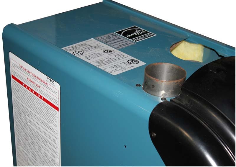 ESC boiler rating label location